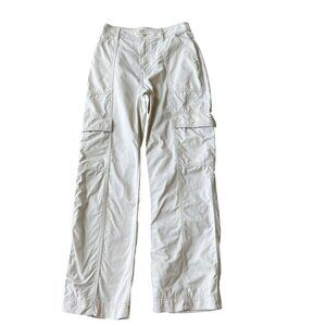 Vintage Abercrombie & Fitch Womens Y2K 27 US 4 Cream Utility Cargo Khaki Pants